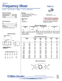 Datasheet TAK-5+ manufacturer Mini-Circuits